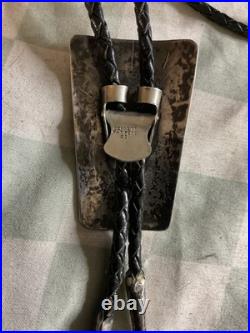 RARE Vintage Native American Navajo Sterling Silver and turquoise Bolo Tie