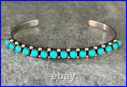 RARE Vintage Native American Zuni PAM MAHOOTY Turquoise Sterling silver Bracelet