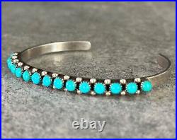 RARE Vintage Native American Zuni PAM MAHOOTY Turquoise Sterling silver Bracelet