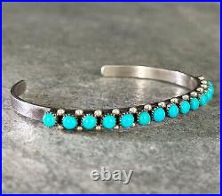 RARE Vintage Native American Zuni PAM MAHOOTY Turquoise Sterling silver Bracelet