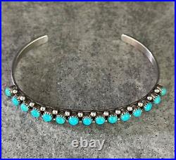 RARE Vintage Native American Zuni PAM MAHOOTY Turquoise Sterling silver Bracelet