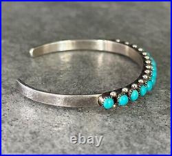 RARE Vintage Native American Zuni PAM MAHOOTY Turquoise Sterling silver Bracelet