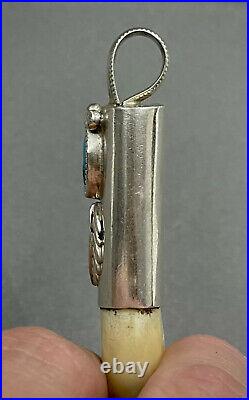 RARE Vintage Navajo Sterling Silver Turquoise Pendant WOW