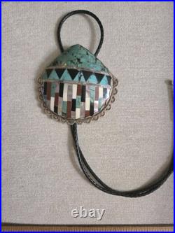 RARE Vintage SANTO DOMINGO PUEBLO KEWA Shell Mosaic Inlay BOLO