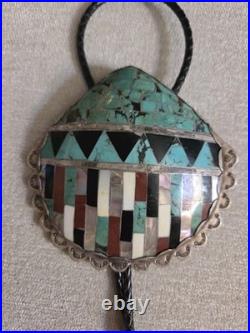 RARE Vintage SANTO DOMINGO PUEBLO KEWA Shell Mosaic Inlay BOLO