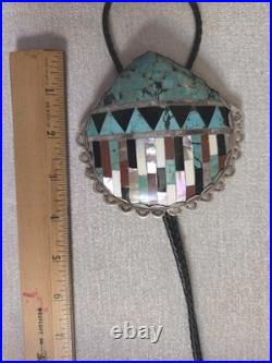 RARE Vintage SANTO DOMINGO PUEBLO KEWA Shell Mosaic Inlay BOLO