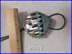 RARE Vintage SANTO DOMINGO PUEBLO KEWA Shell Mosaic Inlay BOLO