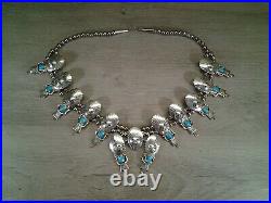 RARE/Vintage SQUASH BLOSSOM Sterling Silver KACHINA Necklace