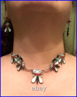 RARE Vintage Zuni Bee Necklace & Earrings by master silversmith SENSA EUSTACE