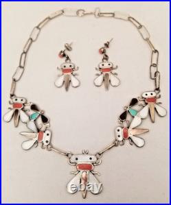 RARE Vintage Zuni Bee Necklace & Earrings by master silversmith SENSA EUSTACE