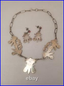 RARE Vintage Zuni Bee Necklace & Earrings by master silversmith SENSA EUSTACE
