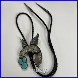 RARE Vtg Carol Kee Native American Navajo Sterling Silver Hummingbird Bolo Tie