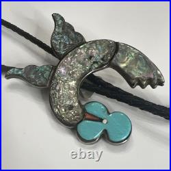 RARE Vtg Carol Kee Native American Navajo Sterling Silver Hummingbird Bolo Tie