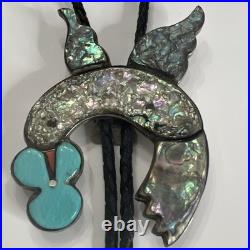 RARE Vtg Carol Kee Native American Navajo Sterling Silver Hummingbird Bolo Tie