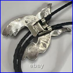 RARE Vtg Carol Kee Native American Navajo Sterling Silver Hummingbird Bolo Tie