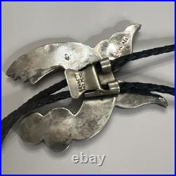 RARE Vtg Carol Kee Native American Navajo Sterling Silver Hummingbird Bolo Tie