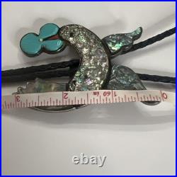 RARE Vtg Carol Kee Native American Navajo Sterling Silver Hummingbird Bolo Tie