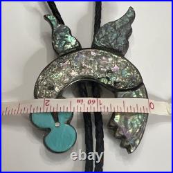 RARE Vtg Carol Kee Native American Navajo Sterling Silver Hummingbird Bolo Tie