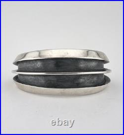 RARE Vtg Frank Patania Anglo Native American Sterling Silver Row Cuff Bracelet