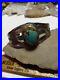 RARE-WOW-ANTIQUE-NAVAJO-STERLING-FRED-HARVEY-SNAKE-CUFF-TURQUOISE-old-stone-01-hk