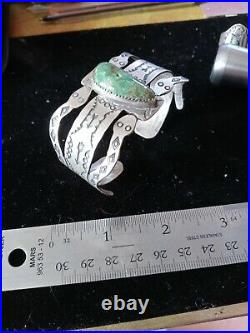 RARE WOW Classic NAVAJO STERLING FRED HARVEY TURQUOISE SNAKE Zuni Evans turq
