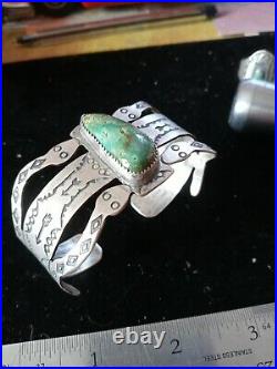 RARE WOW Classic NAVAJO STERLING FRED HARVEY TURQUOISE SNAKE Zuni Evans turq