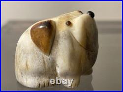 RARE Zuni Artist Ray Tsalate hand carved dog fetish Signed