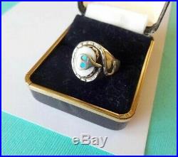 RARE Zuni Effie Calavaza White Buffalo Turquoise and Sterling Silver Snake Ring