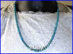 RARE grdAAAAA Orville JacK BLUE RIDGE TURQUOISE 10K GOLD 22-24.5 Necklace