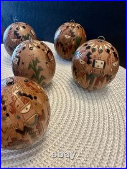 RARE (set of 8) Native American Navajo Irene/Ken White Pottery Ornaments -Signed