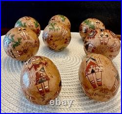 RARE (set of 8) Native American Navajo Irene/Ken White Pottery Ornaments -Signed