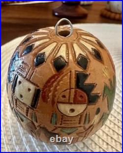 RARE (set of 8) Native American Navajo Irene/Ken White Pottery Ornaments -Signed