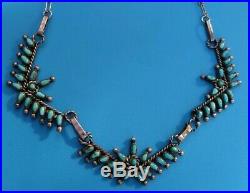 RAREVintage Sterling Silver Zuni NeedlePoint Thunderbird Turquoise Necklace