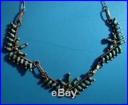 RAREVintage Sterling Silver Zuni NeedlePoint Thunderbird Turquoise Necklace
