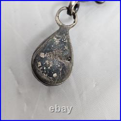 RB sterling Rare Onyx Necklace Native American Indian Butterfly Feathers 925