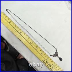 RB sterling Rare Onyx Necklace Native American Indian Butterfly Feathers 925