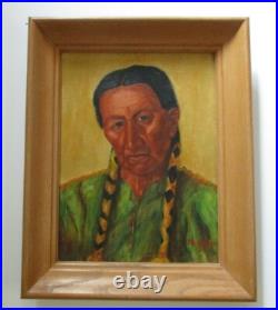 Ralles Vintage Antique Native American Indian Portrait Tribal Elder Rare Artist
