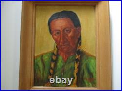 Ralles Vintage Antique Native American Indian Portrait Tribal Elder Rare Artist