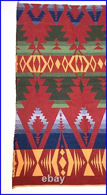 Ralph Lauren Home Rare Vtg Fabric Cott Woven Native Amer. DesignBeacon Blanket