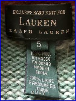 Ralph Lauren Native Line 100% Wool Cardigan S Size Hand Knit 90's Vintage Rare