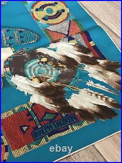Ralph Lauren Southwest Navajo Moccasin Silk Scarf RARE 33X34