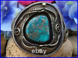 Rare 159 Gram Native American Navajo Morenci Turquoise Sterling Cuff Bracelet
