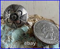 Rare 1930'S Navajo Austin Ike Wilson Sterling Silver Hand Stamp Dome Ring Size 6