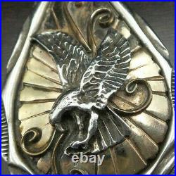 Rare 1940s Native American HERBERT TSOSIE Navajo Sterling Silver Eagle Pendant