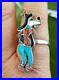 Rare-1960-s-Vintage-Goofy-RING-Size-8-Sterling-Silver-Inlayed-with-Turquoise-01-pxtj