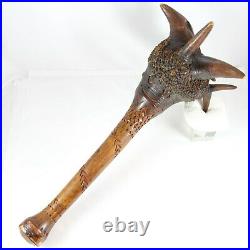 Rare 19th C Native American Penobscot Carved Root Wood Club