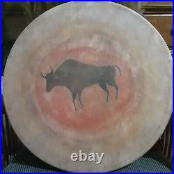 Rare 19th C Native American Plains Indian Buffalo Effigy Ceremonial Drum
