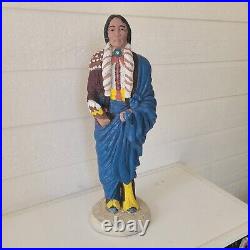 Rare 20 Native American Indian Chief Decorative Statue Figure 20 Lbs