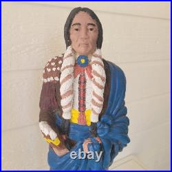 Rare 20 Native American Indian Chief Decorative Statue Figure 20 Lbs