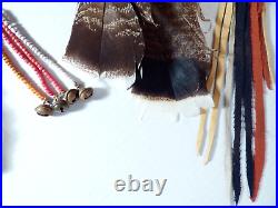 Rare 6-Foot-Tall Native American Beaded and Feathered Ceremonial Coup Stick